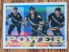 1995-96 STEVENS/JAGR/FRANCIS TOPPS POWER LINES INSERT CARD #5PL PENGUINS