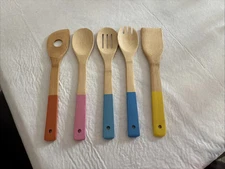 BergHOFF Essentials 6 Piece Bamboo Utensil Set Wooden Cooking Spoon-colorful!