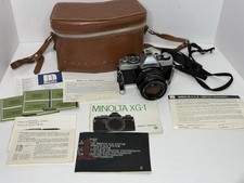 Minolta XG-1 35mm SLR Film Camera Kit 28mm Auto Wide Angle f2.5 58mm Lens Case