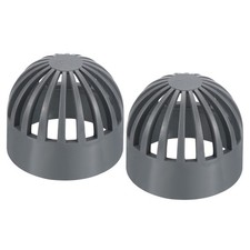 2Pcs 63mm ID Atrium Grate Cover Round Outdoor UPVC Sewer Drain Pipe Fitting Gray