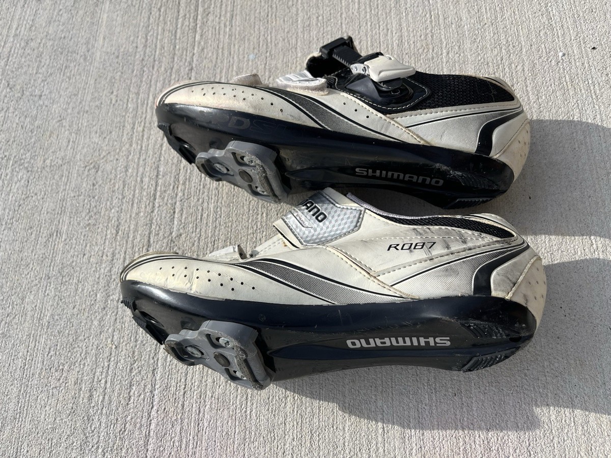 Shimano RO87 Size 43 Road Bike Clip In Shoes White/black | eBay