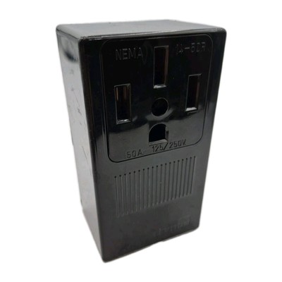 Leviton Surface Mounting Receptacle Straight Blade Black 125/250V 55050-P00