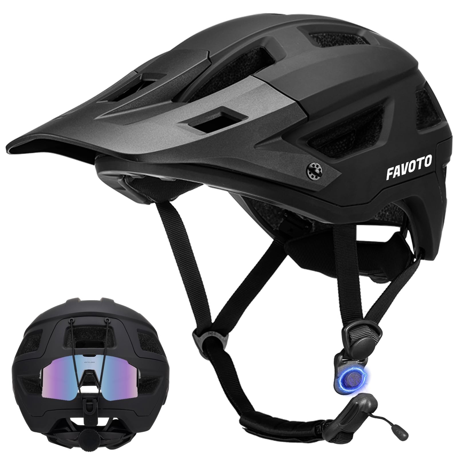 Casco Favoto per Mountain Bike Leggero con Fibbia Magnetica