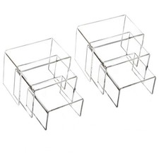 2 Sets Acrylic Display Risers Jewelry Stand for Figures Cupcakes Shelf