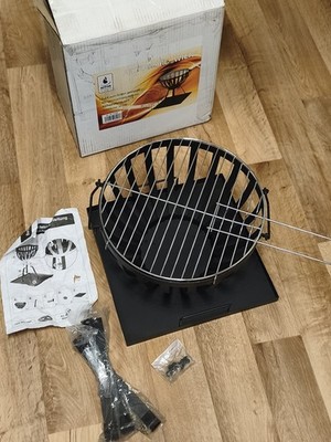 ACTIVA Feuerkorb Wien mit Grillrost, Ascheauffangblech, 32 cm, Metall, schwarz