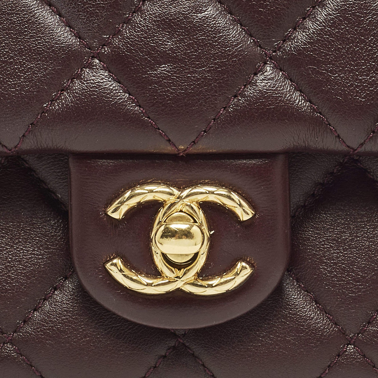 Chanel Rectangular Extra Mini Burgundy Quilted Le… - image 5