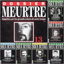Lot of 7 Dossier Meurtre Magazines (French) True Crime Cases Vintage