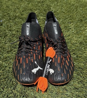 Puma Future 6.1 Netfit FG/AG Soccer Cleats Black Red Mens Puma Future 6.1 Netfit FG/AG Soccer Cleats Black Red Mens