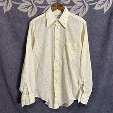 Vintage 70s Kmart Challenger Button Up Long Sleeve Shirt Swirl Motif Men s Med