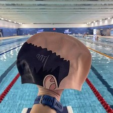 Funny Bald Head Swim Cap Silicone Swimming Hat Waterproof Anti-Slip Unisex Pool