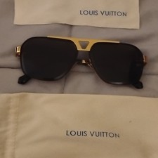 Louis Vuitton Z0480 Oval Sunglasses Gold Metal Frame Brown Tinted UV400
