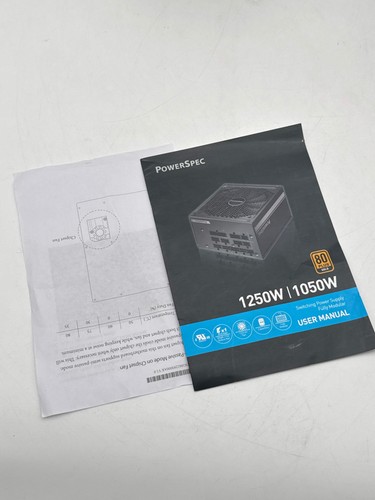 Powerspec 1250w Power Supply Fully Modular 80 Plus Gold Certified Atx3.0 / Pcie - Afbeelding 8 van 9