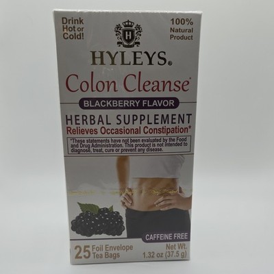 Hyleys Colon Cleanse Blackberry Flavor 25 Tea Bags Constipation Relief Non-GMO
