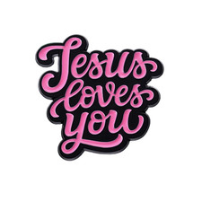 Love like Jesus Saves Enamel Pins Custom Sweet Jesus Banner Brooches Lapel
