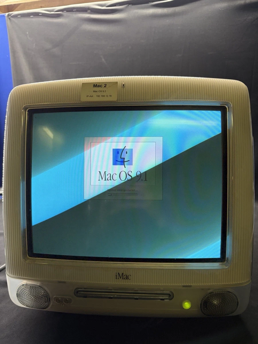 Apple iMac G3 M5521 azul índigo 15" CRT Vintage Mac OS 9 funciona