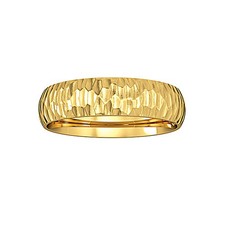 18ct Gold Jewelco London Comfort Court Hammered Band Wedding Ring 5mm
