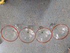 4  Mexican  Margarita or Sangria  Red & Orange Rim Hand Blown Glasses stemmed — photo 6