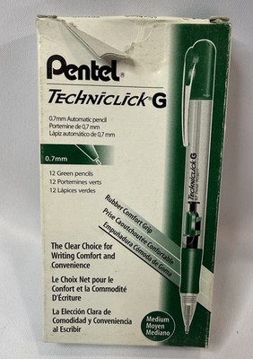Pentel Techniclick G 0.7 mm Mechanical Pencil Box of 12 Pencils PD307TD Vintage