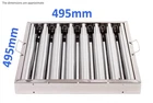 Canopy Grease Baffle Filter Stainless Steel Kitchen Extraction Hood 495x495mm