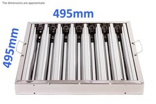 Canopy Grease Baffle Filter Stainless Steel Kitchen Extraction Hood 495x495mm