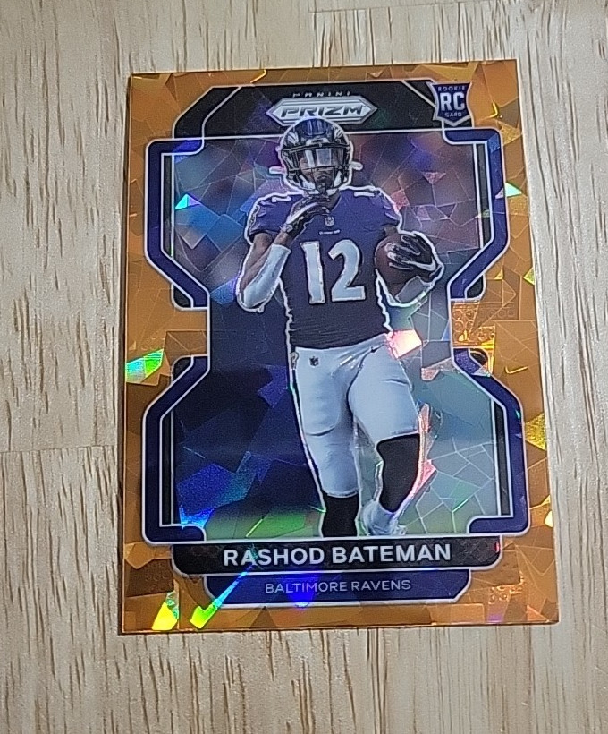 2021 Prizm RASHOD BATEMAN Orange Ice Prizm #340 Rookie RC Baltimore Ravens SP
