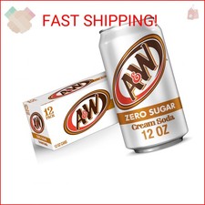 A W Cream Soda Zero Sugar, 12 fl oz cans, 12 pack