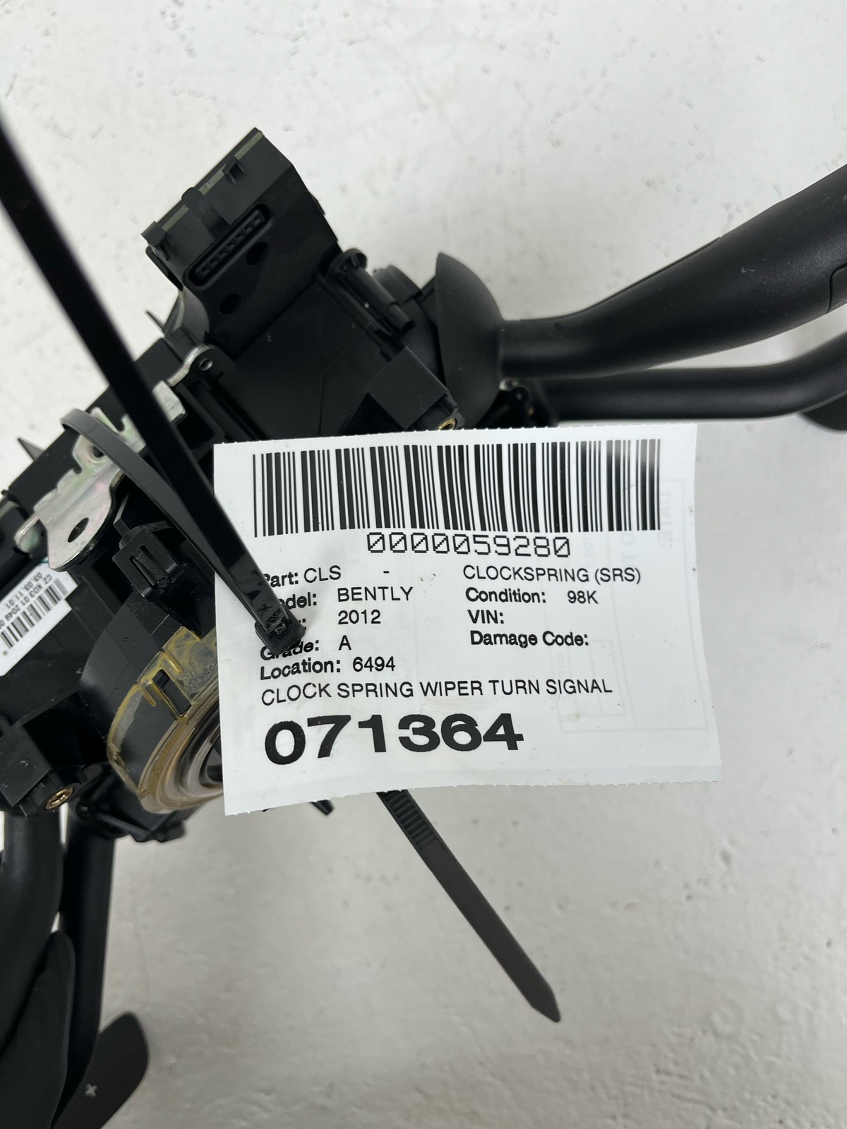 2011-2018 Bentley Continental CLOCKSPRING WIPER TURN SIGNAL SWITCH W/ PADDLES
