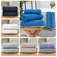 100% Cotton Ribbed Towels Soft Quick-Dry Hand Towel Bath Sheet For Bathroom Use