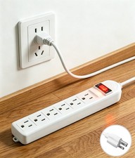 Extension Cord 6 ft - Long Power Strip Surge Protector, 6 AC Outlet Flat Plug...