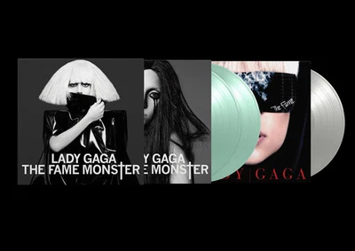 LADY GAGA The Fame Monster Silver & Coke Bottle Clear Colored Vinyl 3LP IN HAND!