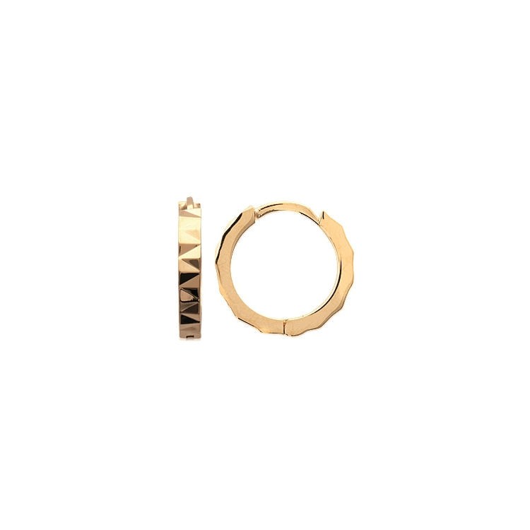 Créoles striées 16mm plaqué or 18 carats l'idée cadeau féminin idéal