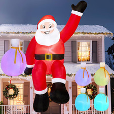 10 FT Christmas Inflatables Santa with Gift Bags Outdoor Decorations, Blow up Gi