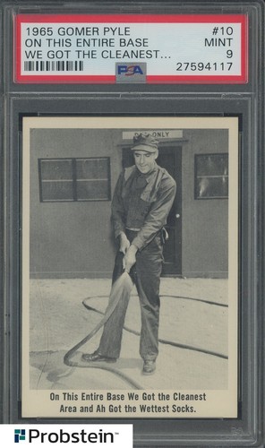 1965 Fleer Gomer Pyle #10 On This Entire Base We Got The Cleanest.. PSA 9