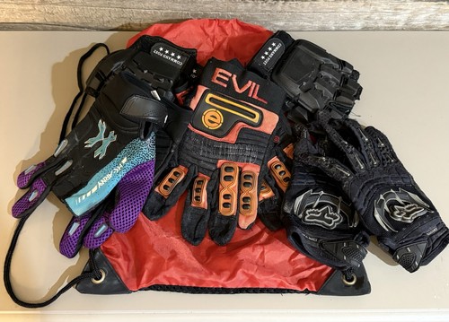 5 Sets Of Paintball Gloves OG Evil, HK Army ,Fox Racing, Command Post.  Vintage