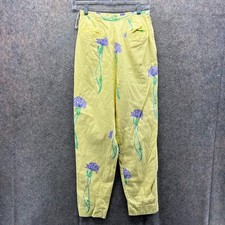 Lilly Pulitzer Pants Women 4 Yellow Floral Print Vintage High Waist Trouser