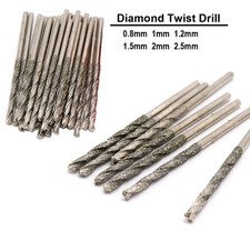 0.8-2.5mm Diamond Tipped Twist Drill Bit For Glass Stone Porcelain Tile Jewelry