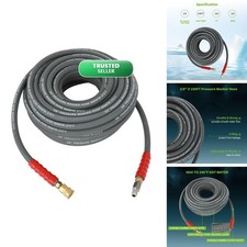 SCITOO 100FT 6000PSI Pressure Washer Hose 3/8 Inch 2-Braid R2 Adjustable