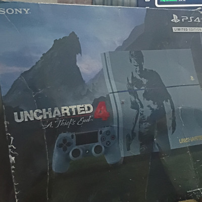Sony PlayStation 4 Uncharted 4 Limited Edition Console Gray Blue Blu-Ray Wi-Fi