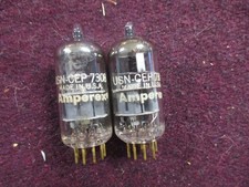 Matched Pair Amperex USN-CEP 7308 Gold Pin Am...