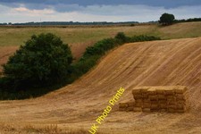 Photo A3 Mid Devon : Crop Field Crediton Bales of hay seen in the Mid De c2016