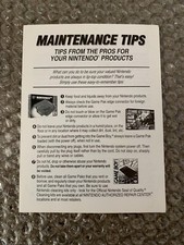 Maintenance Tips from the Pros for Your Nintendo Products Brochure Pamphlet Rare