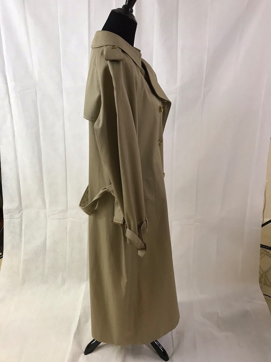 Vintage Burberrys Womens Trench Coat 14 Zip Camel Hair Liner