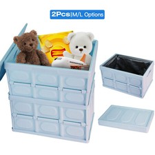 2 Pack Collapsible Storage Bins w/ Lids  Waterproof Bag Stackable Storage Box