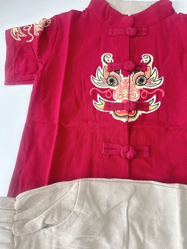 Kids Boy Girl Chinese New Year Asian Traditional TANG Costume Tops outfit Set - Picture 7 of 9