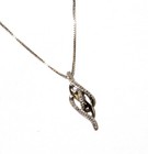 925 sterling silver .16ct I1-2 H diamond pendant slide 24" necklace 5.4g ladies — photo 2