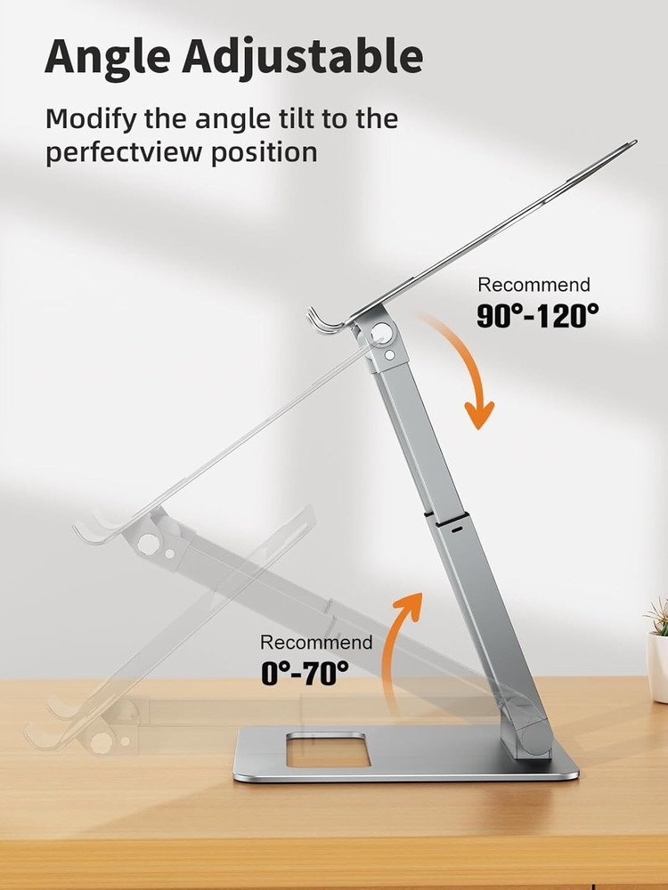 Adjustable Telescopic 360 Rotating Laptop Stand for Desk Pull Out Design