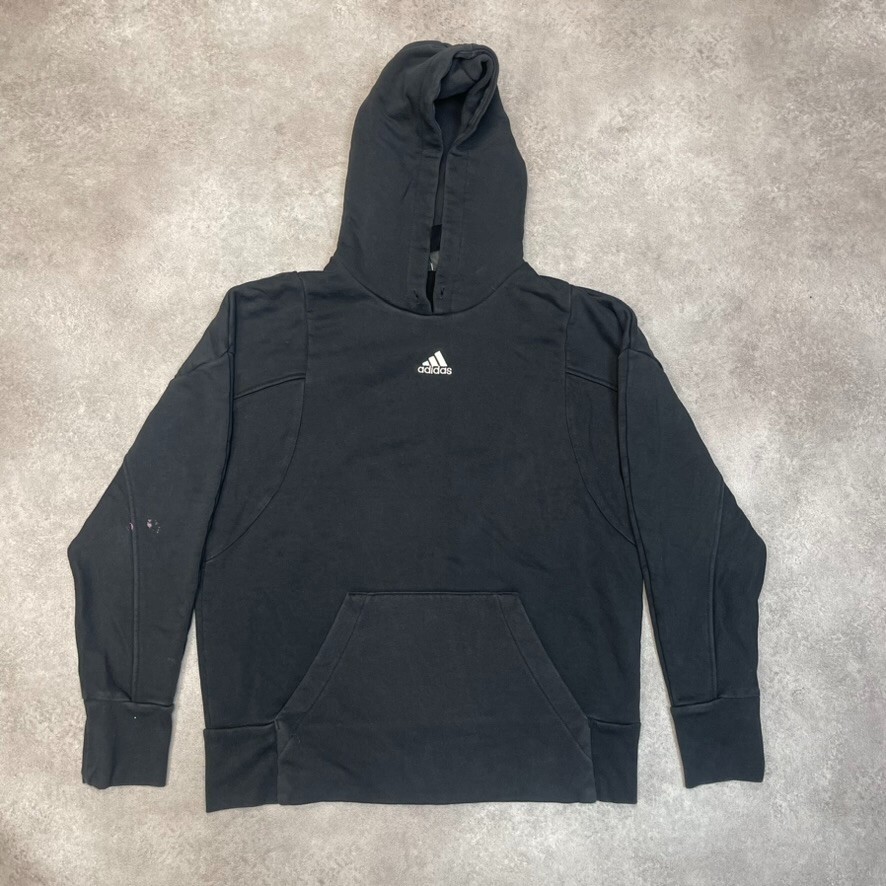 Adidas Hoodie Mens Y2K Pull Over Gym Sweatshirt, Black, Medium