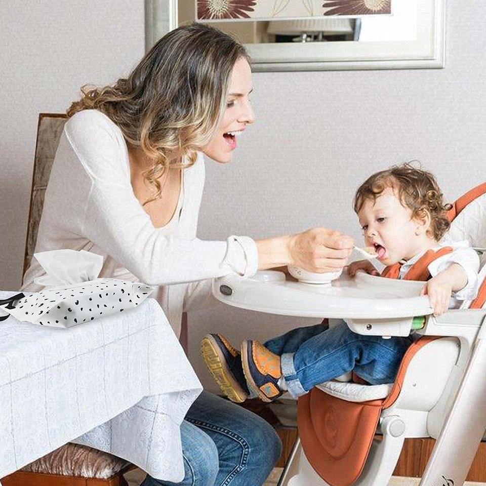 UKKQES 4 Pack Baby Wipe Dispenser,Portable Refillable Wipe Holder,Baby