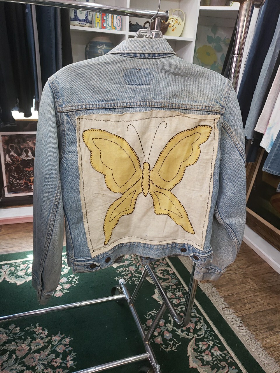 Custom Made Medium Levi Jean Jacket - Butterfly F… - image 4