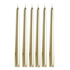 12 Gold Premium 10" Taper Candles Unscented Dinner Party Wedding Decorations